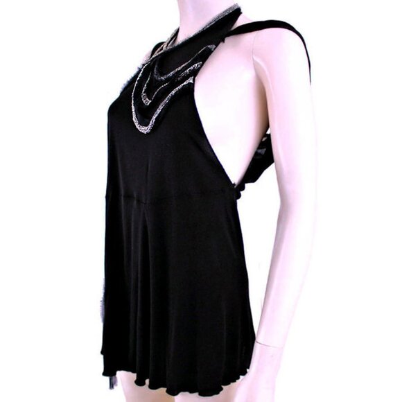 Vintage CHLOE x Phoebe Philo Beaded Art Deco Black Top Fall 2002 Runway - Picture 3 of 11